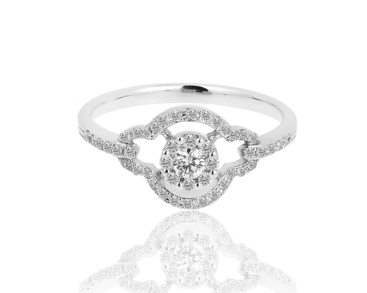 Золотое кольцо усыпанное бриллиантами 0.32ct 101018/4