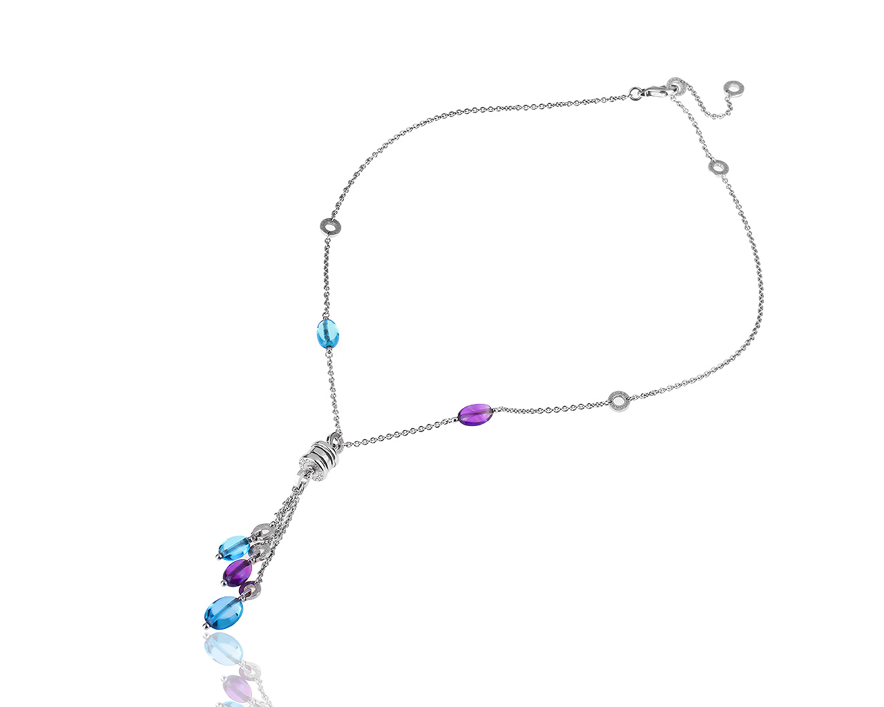 Яркое золотое колье с топазами и аметистами Bvlgari B.Zero 1 110319/1