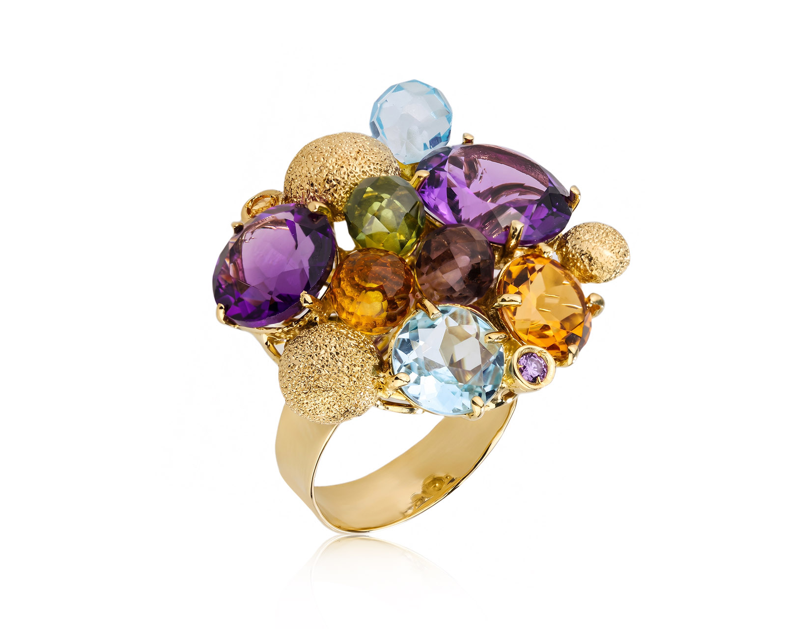 Оригинальное золотое кольцо с цветными камнями 16.85ct Magie 120826/2