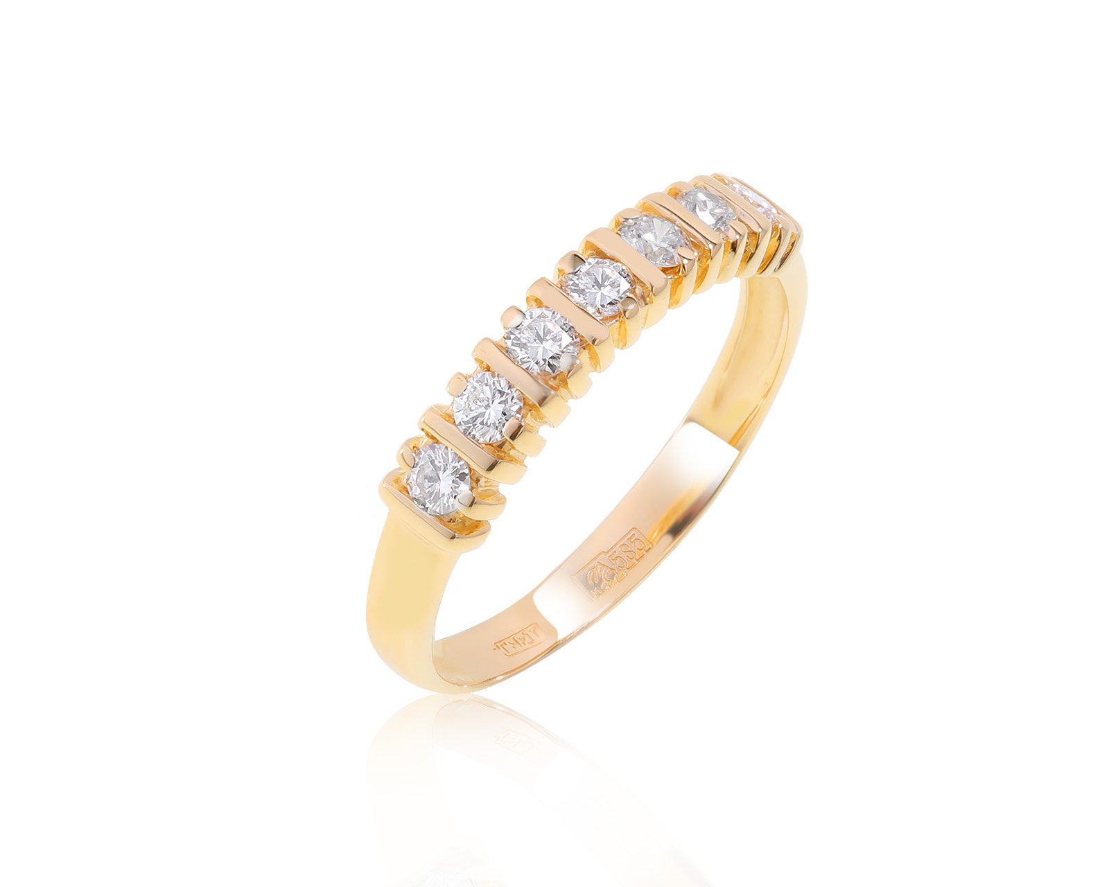 Модное золотое кольцо с бриллиантами 0.40ct