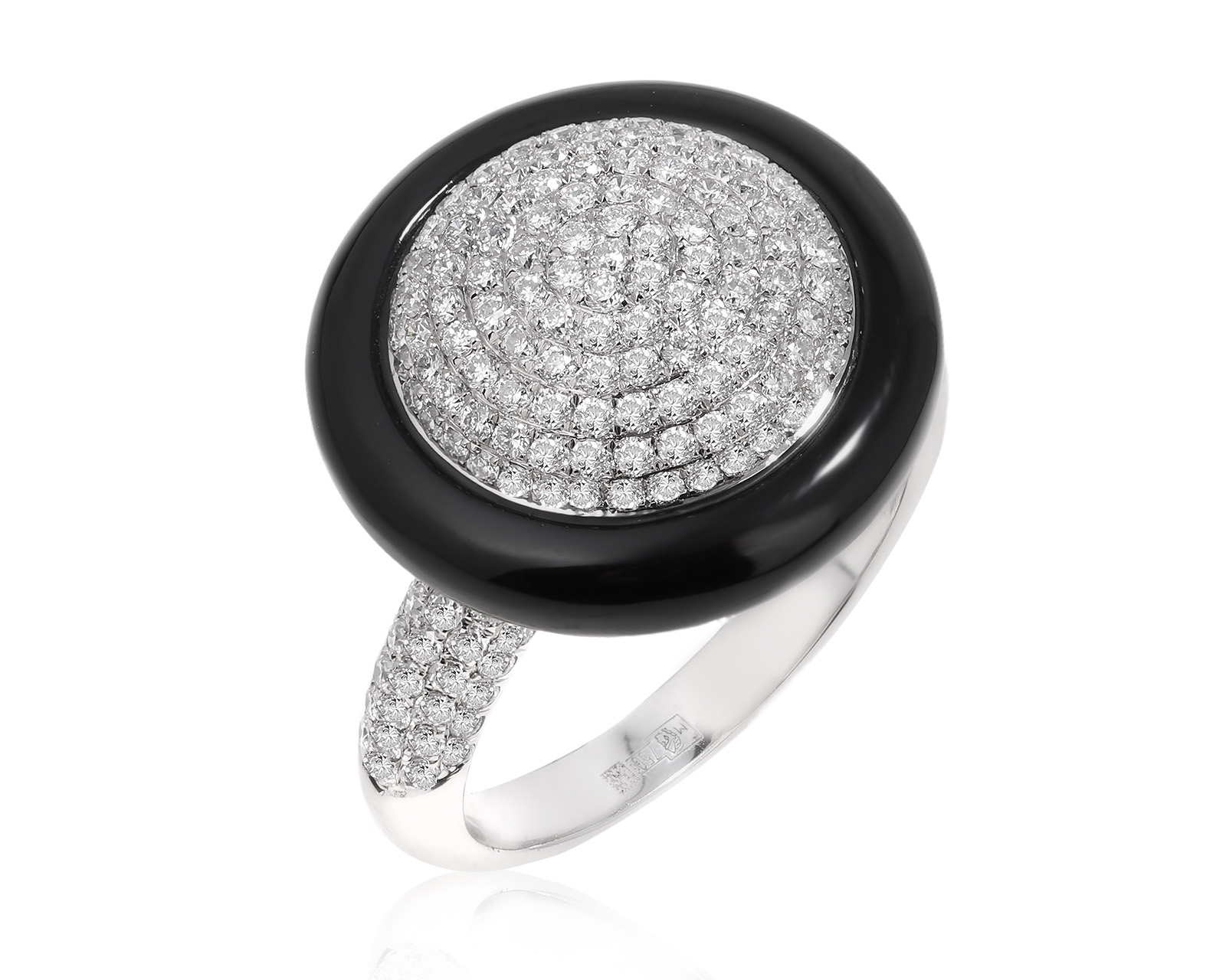 Оригинальное золотое кольцо с черным ониксом 1.18ct Roberto Bravo 100325/6