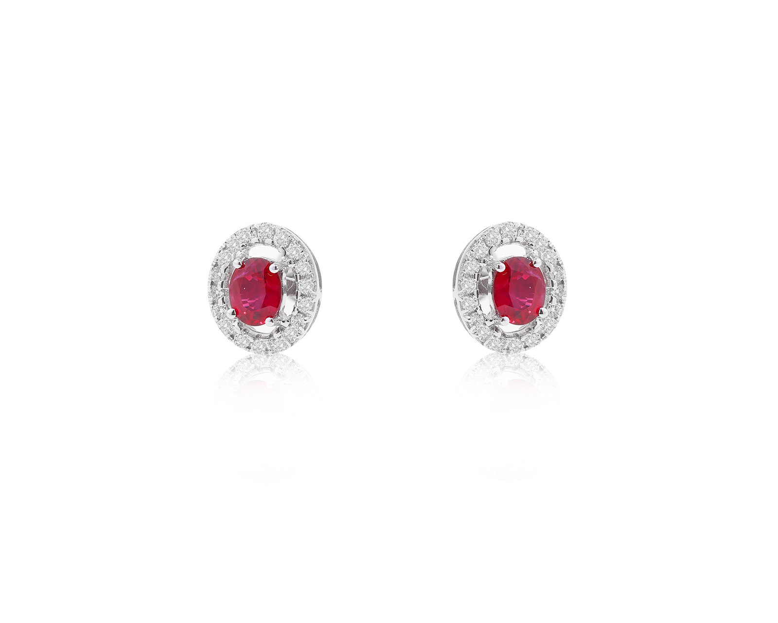 Золотые серьги с рубинами 1.00ct