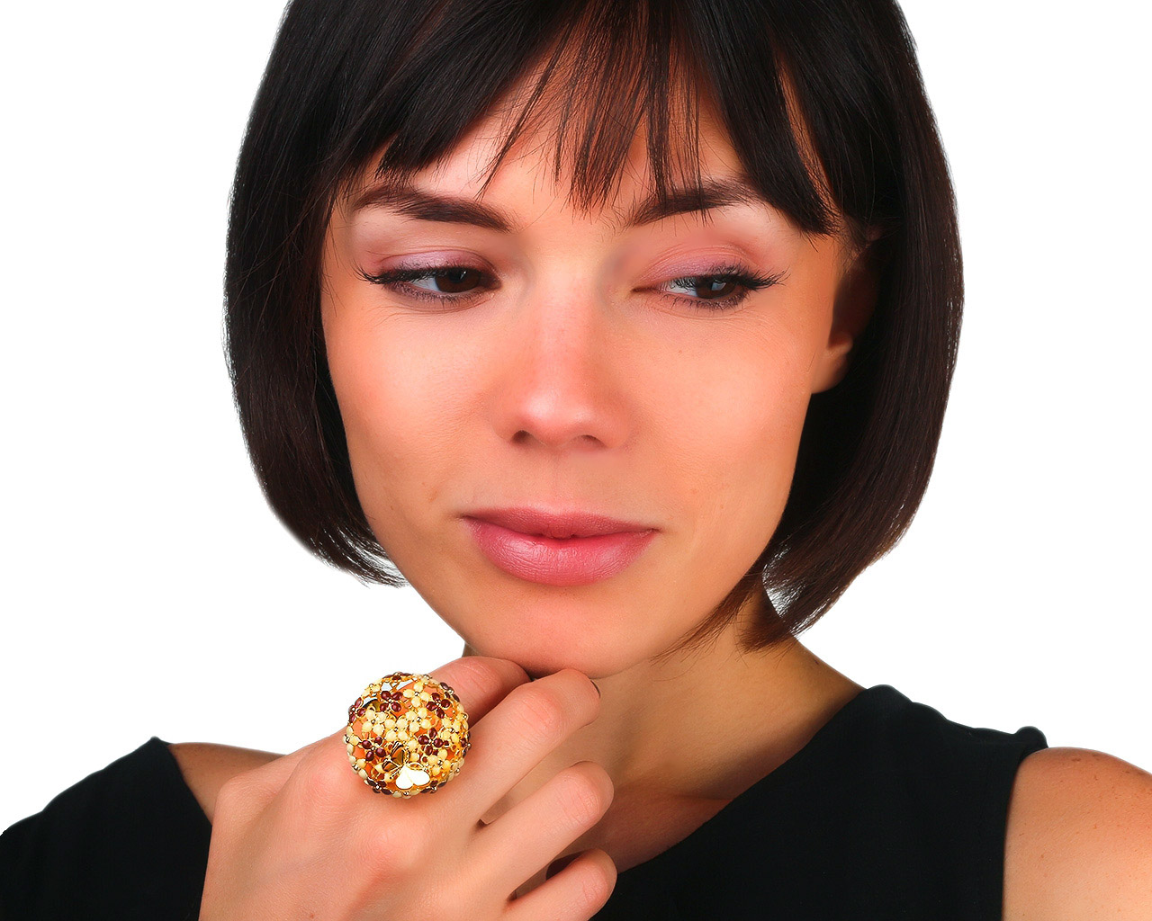 Итальянское золотое кольцо с эмалями