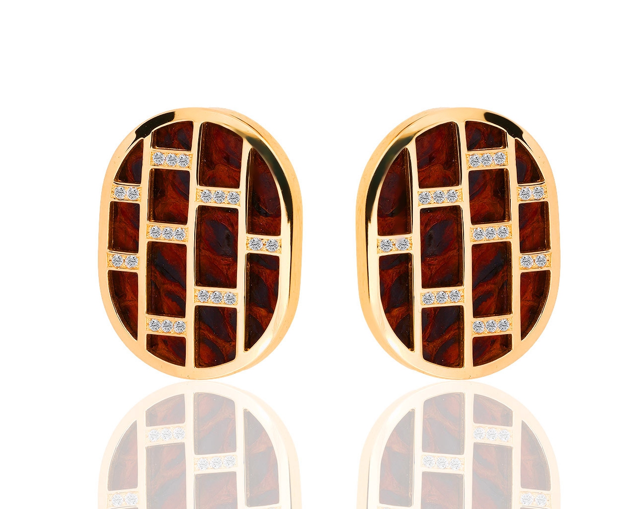 Необычные золотые серьги с бриллиантами 0.25ct 310718/25