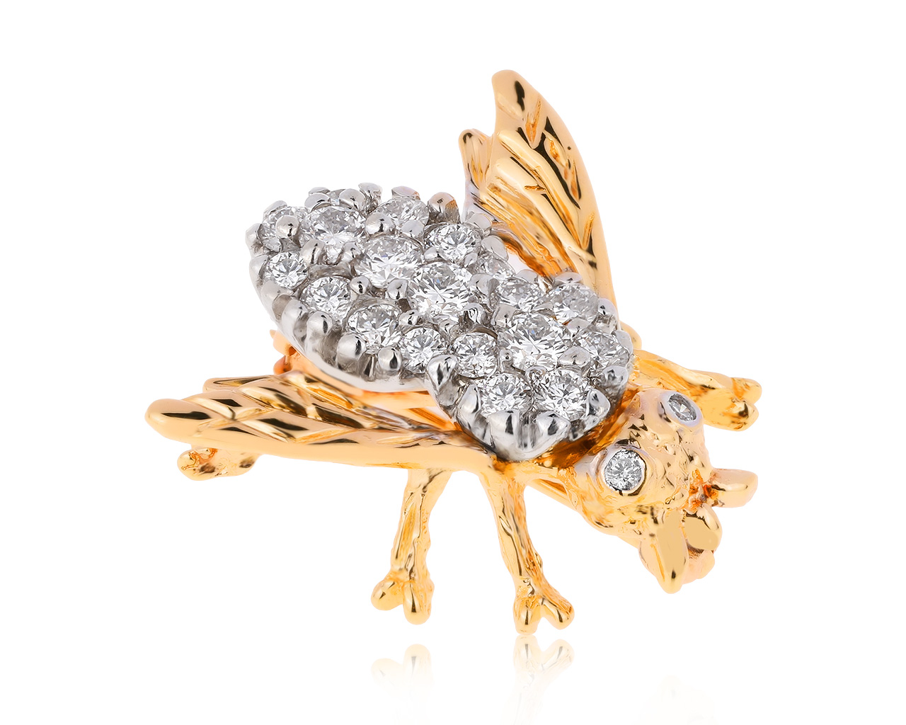 Потрясающая золотая брошь с бриллиантами 0.75ct 051020/2