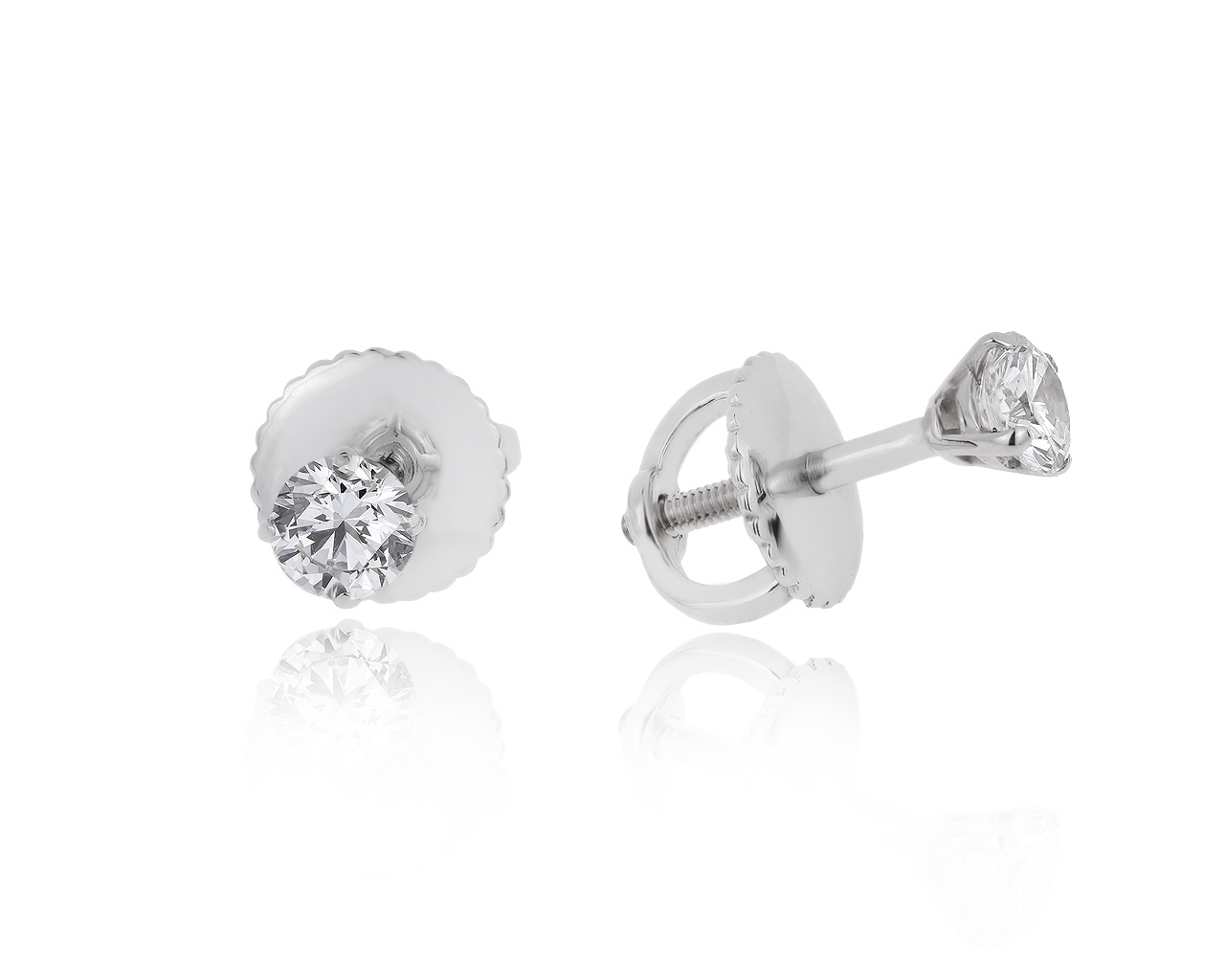 Золотые серьги-гвоздики с бриллиантами 0.47ct 080720/16
