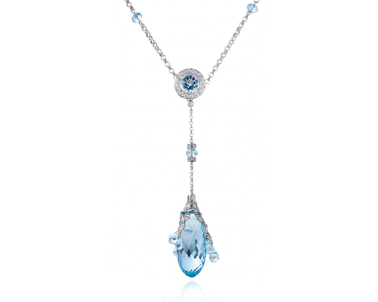 Золотой кулон с топазами 46.63ct и бриллиантами 0.89ct 290726/8