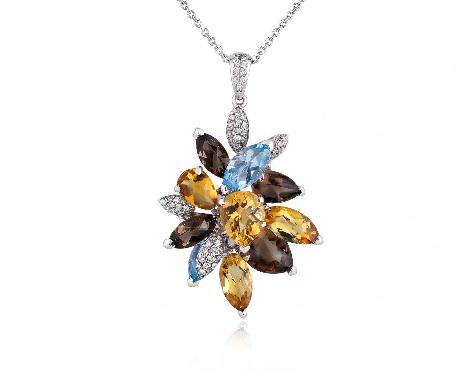 Оригинальный золотой кулон с цветными камнями 16.56ct Damas 090926/2