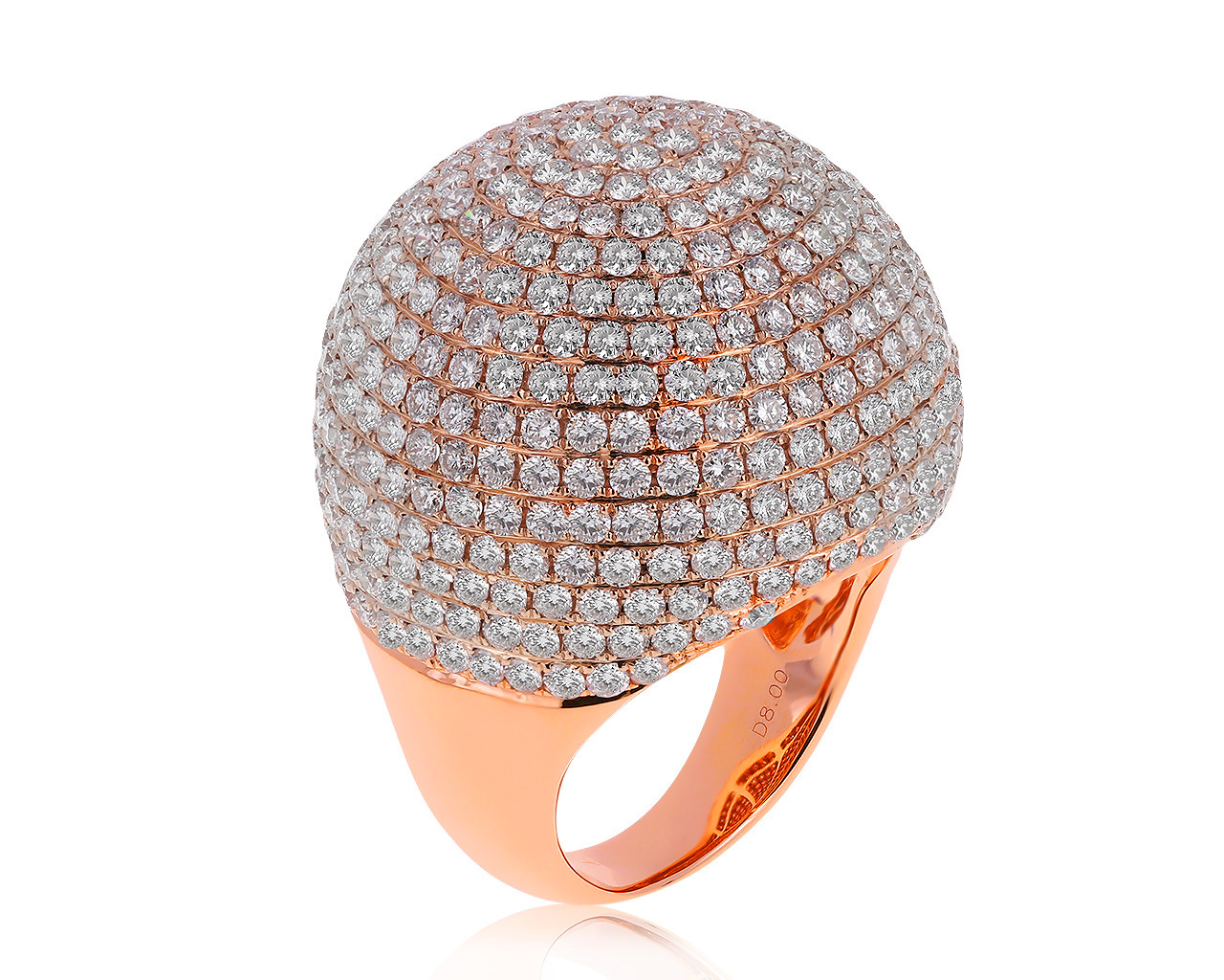 Очаровательное золотое кольцо с бриллиантами 8.00ct 090920/1