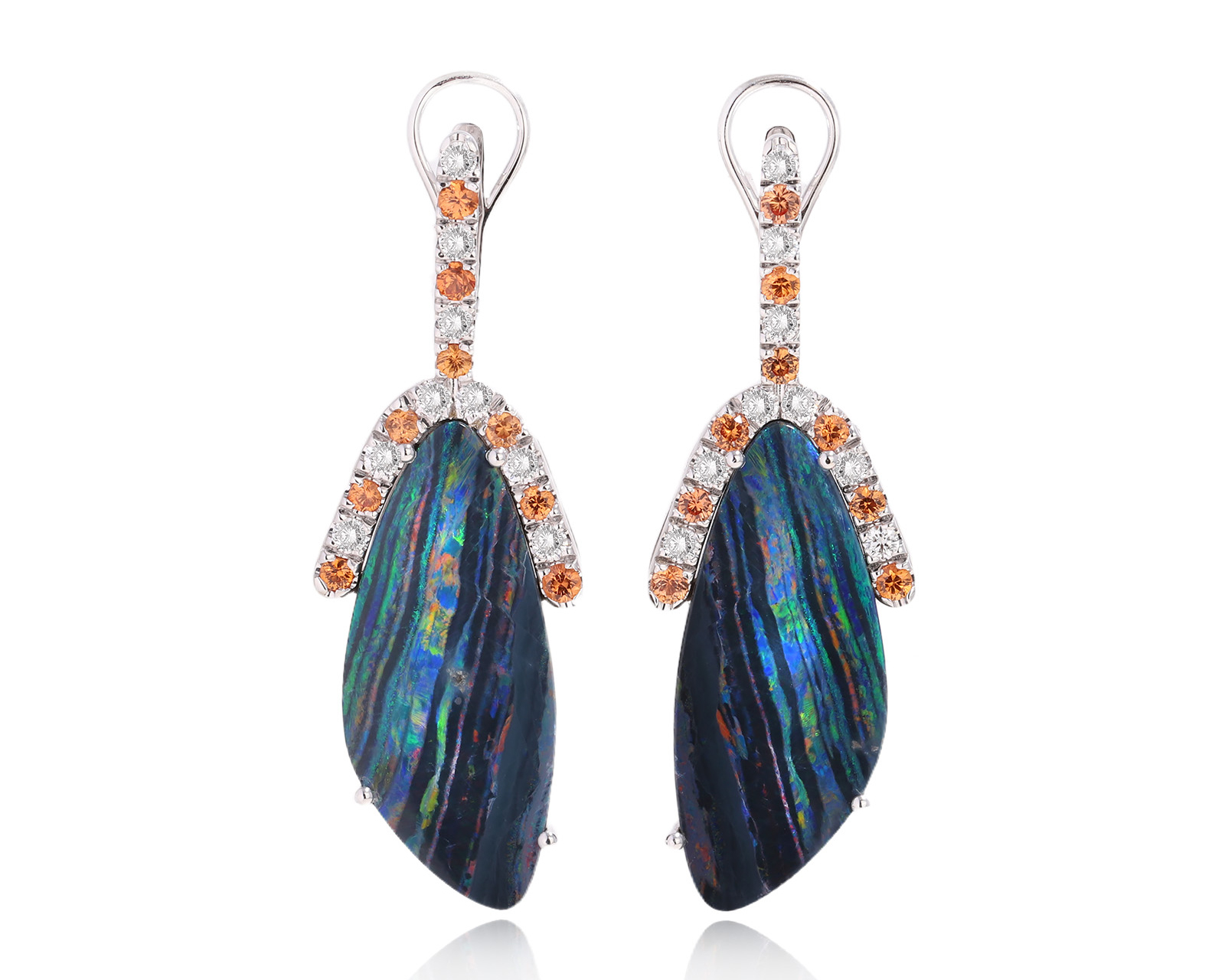 Золотые серьги с опалами Австралия 13.84ct Evgeny Matveev 090725/Б185