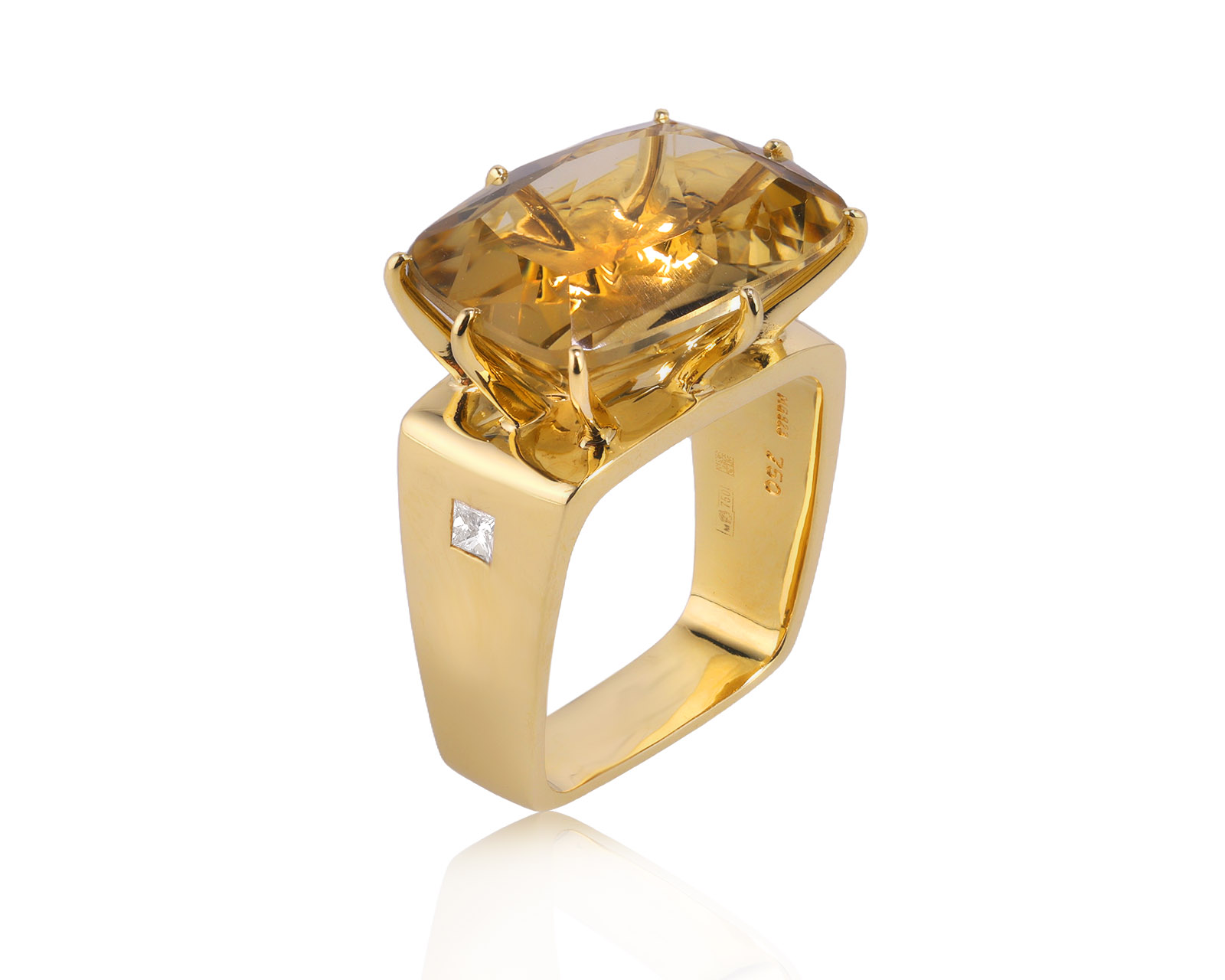 Оригинальное золотое кольцо с цитрином 10.99ct H.Stern Sunrise 220226/3