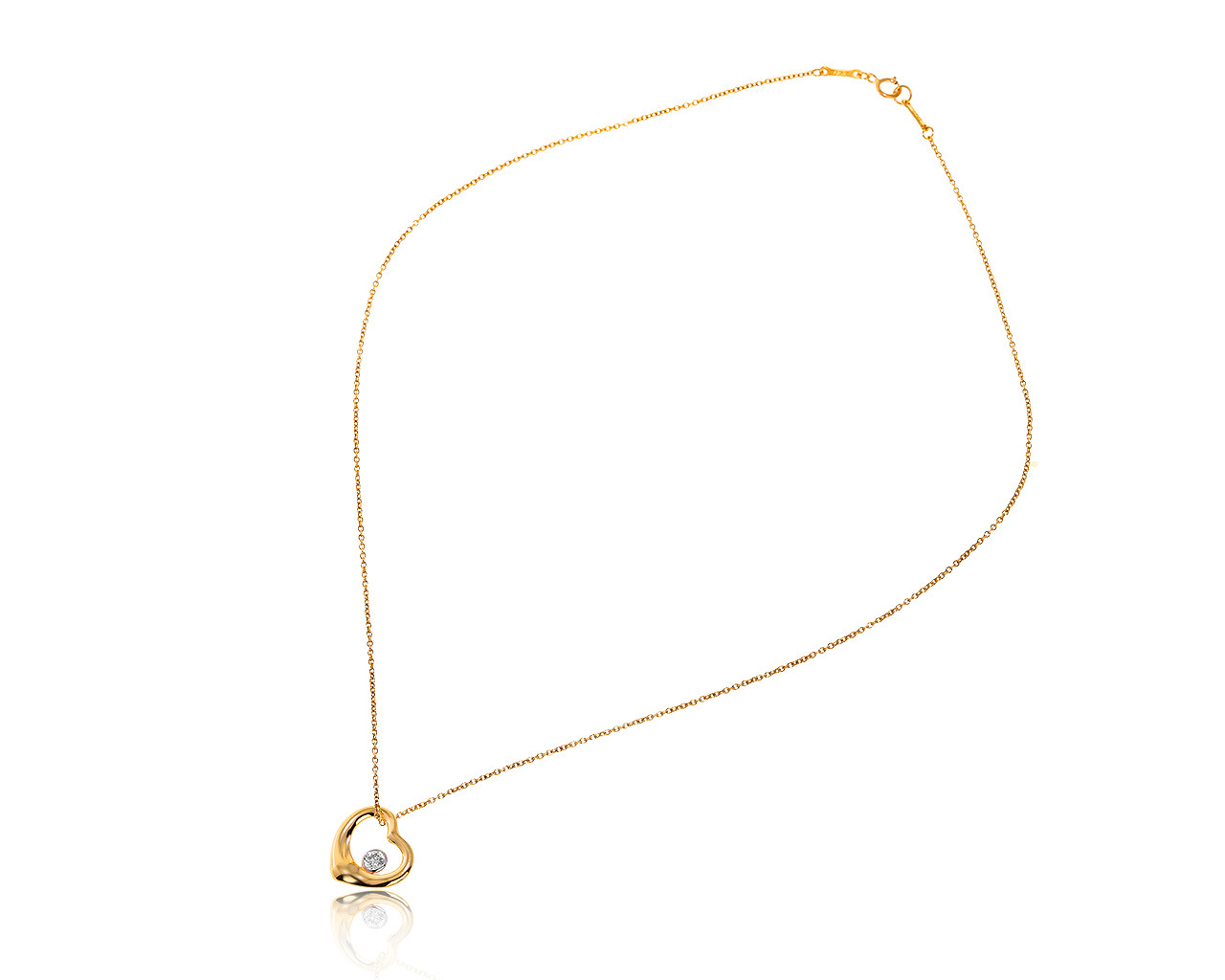 Оригинальный золотой кулон с бриллиантами 0.25ct Tiffany&Co Elsa Peretti