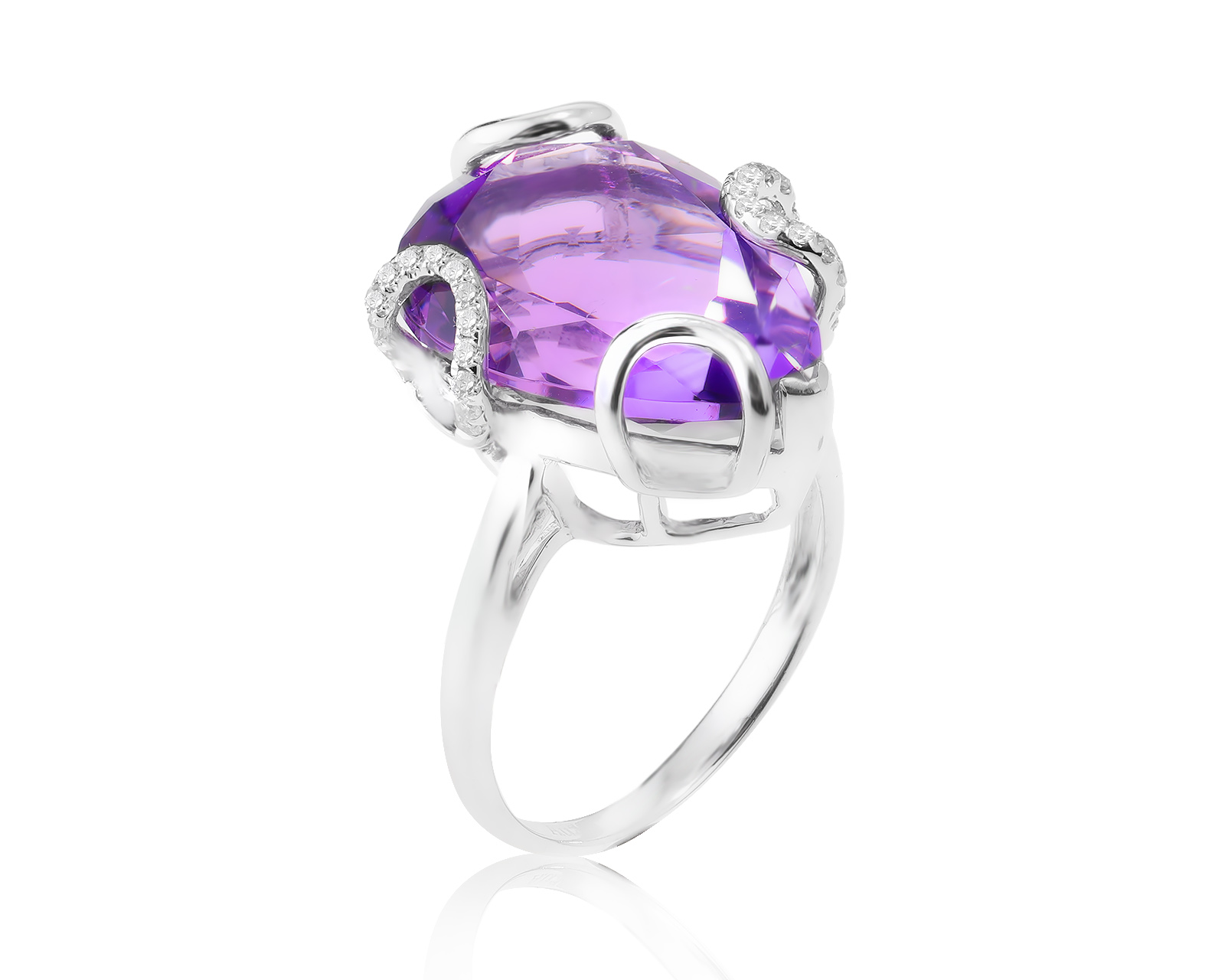 Золотое кольцо с аметистом 9.15ct и бриллиантами 0.14ct 190224/13