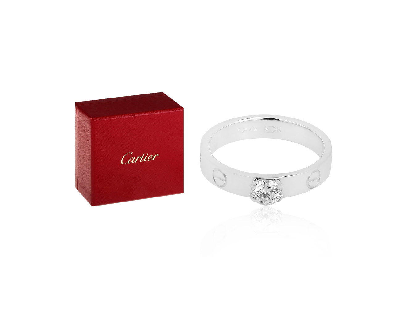 Стильное золотое кольцо с бриллиантом 0.27ct Cartier Love
