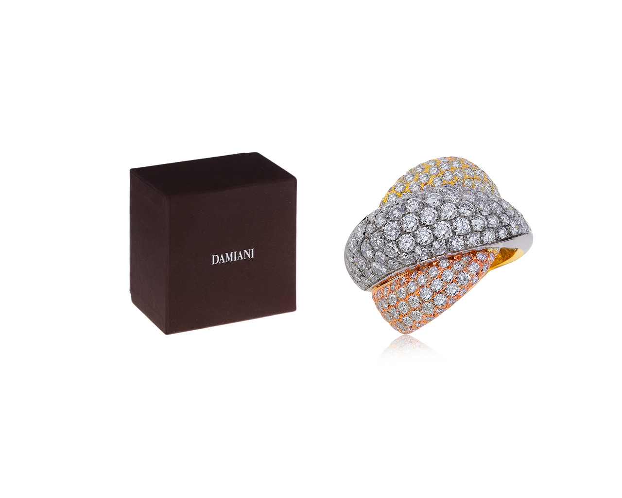 Оригинальное золотое кольцо с бриллиантами 4.02ct Damiani