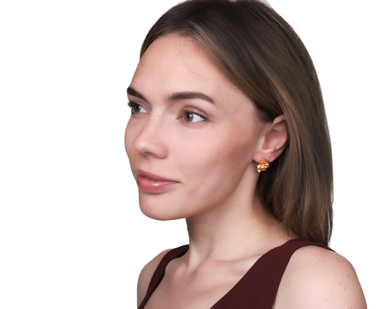 Завораживающие золотые серьги с бриллиантами 0.21ct