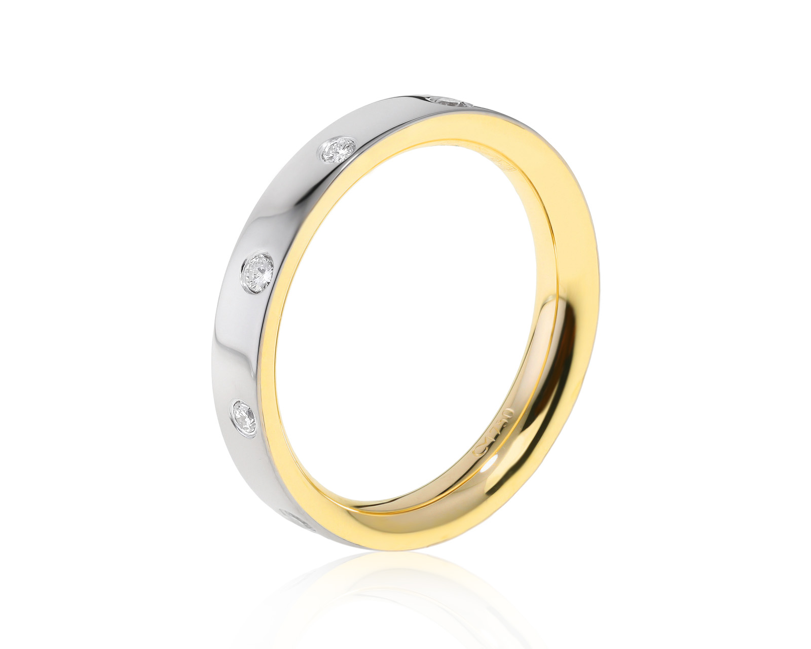 Достойное золотое кольцо с бриллиантами 0.50ct