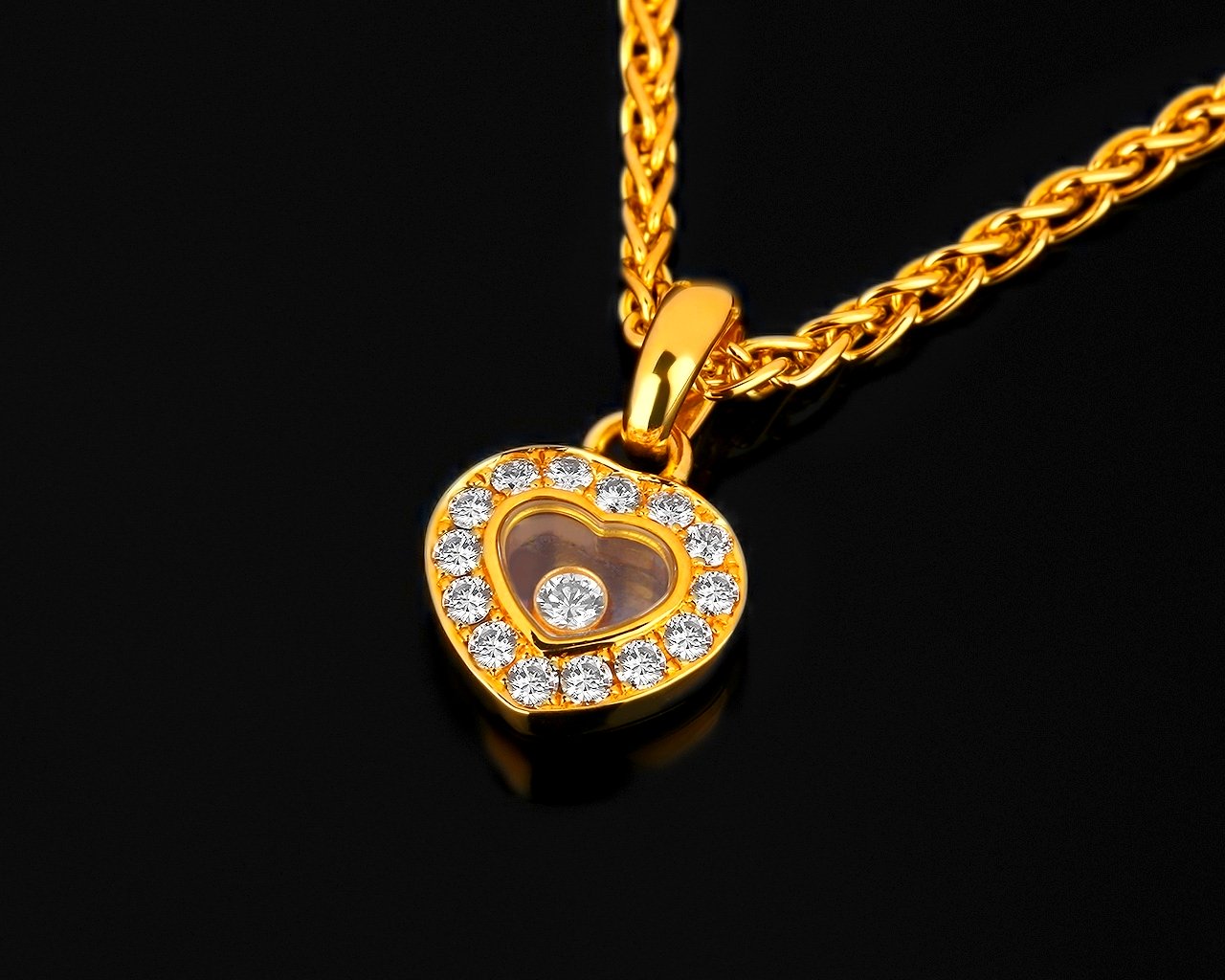 Золотая подвеска с бриллиантами 0.29ct Chopard Happy Diamonds 230318/8