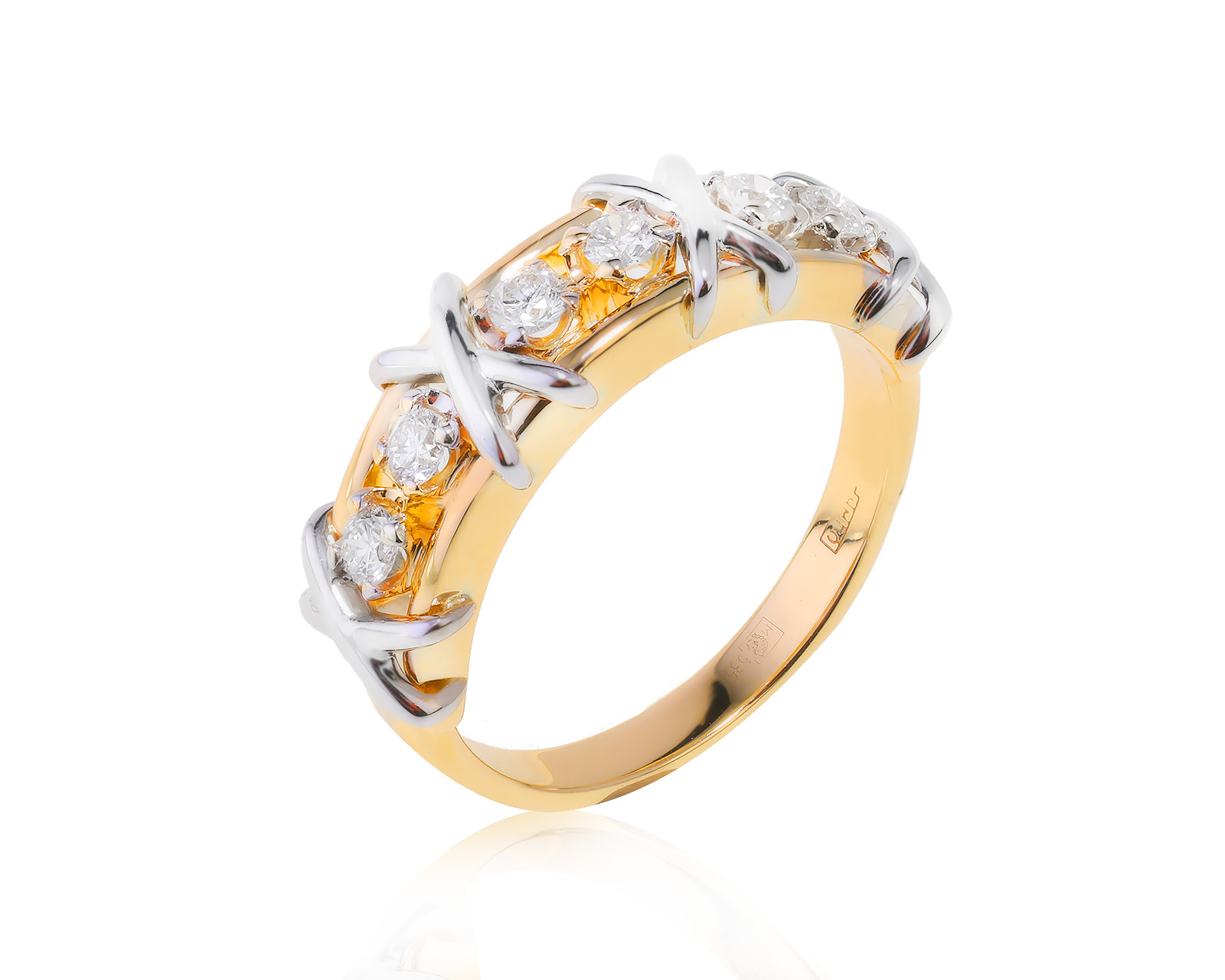 Достойное золотое кольцо с бриллиантами 0.30ct 290323/1