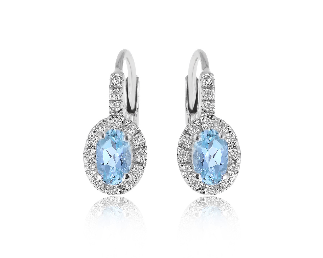 Оригинальные золотые серьги с аквамаринами 0.55ct Sinico 010221/6