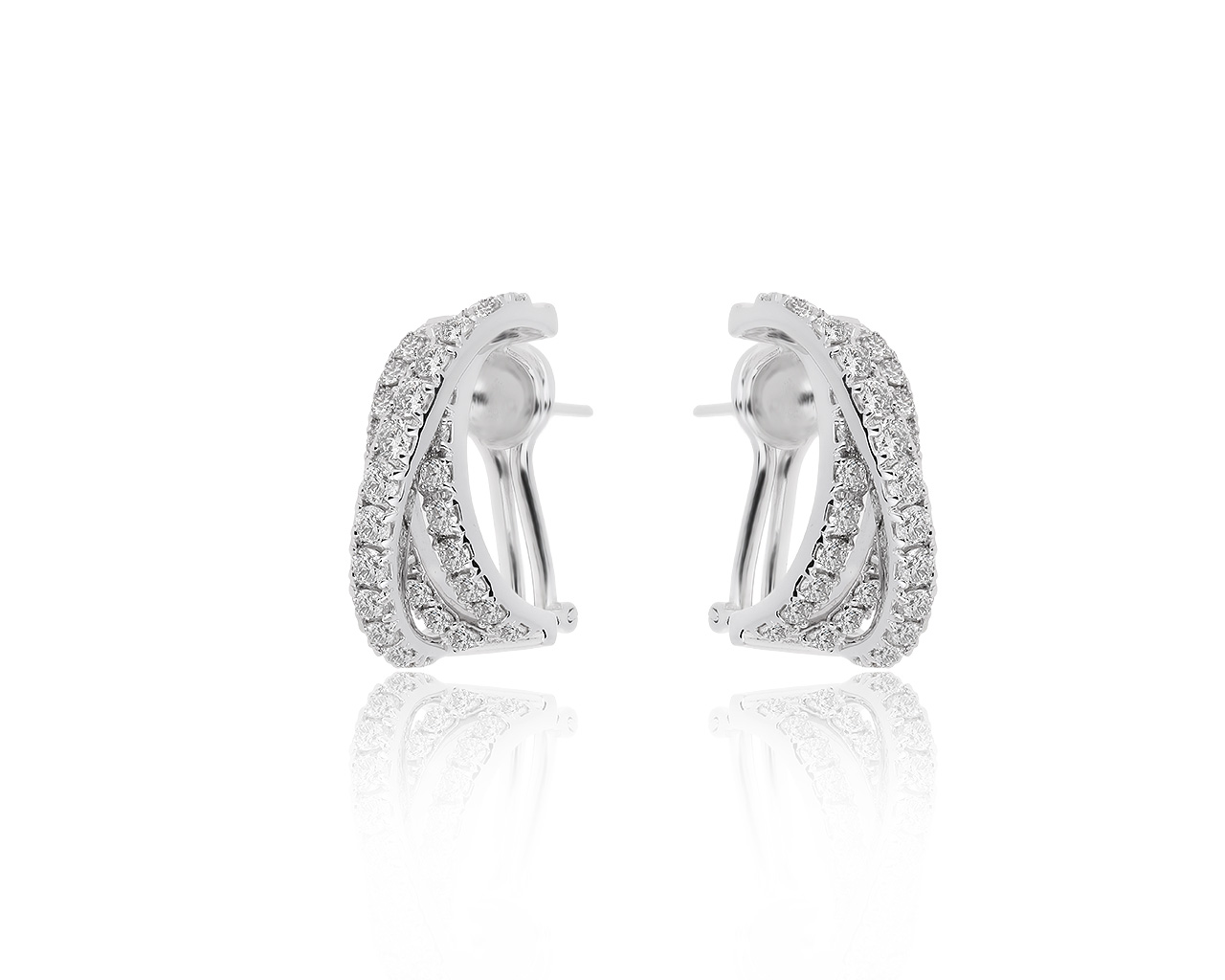 Изящные золотые серьги с бриллиантами 3.20ct 280120/6