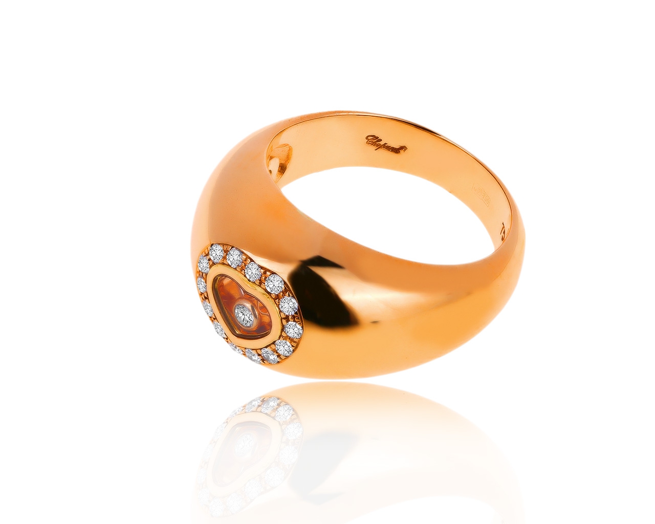 Оригинальное золотое кольцо с бриллиантами 0.28ct Chopard