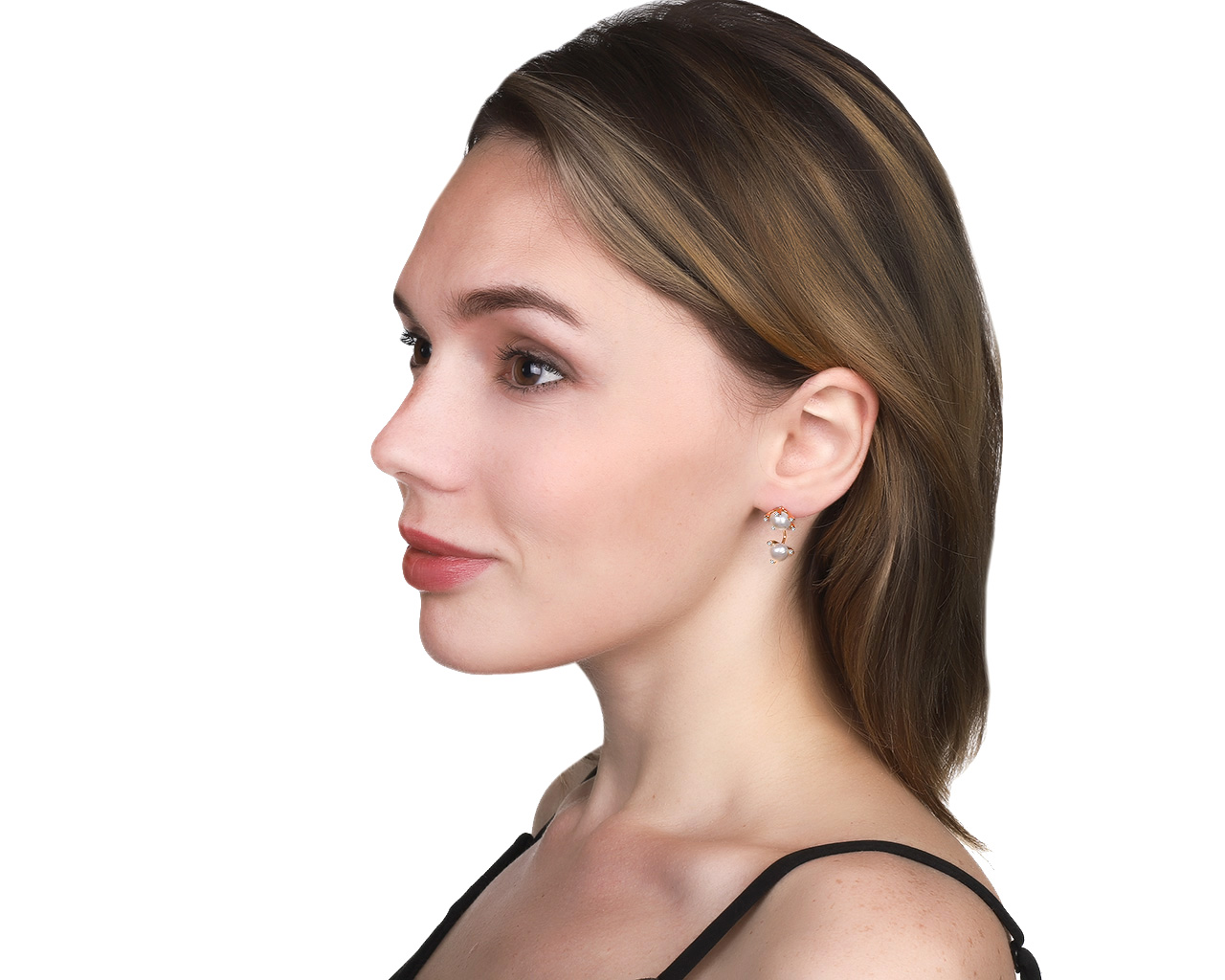 Оригинальные золотые серьги с жемчугом H.Stern