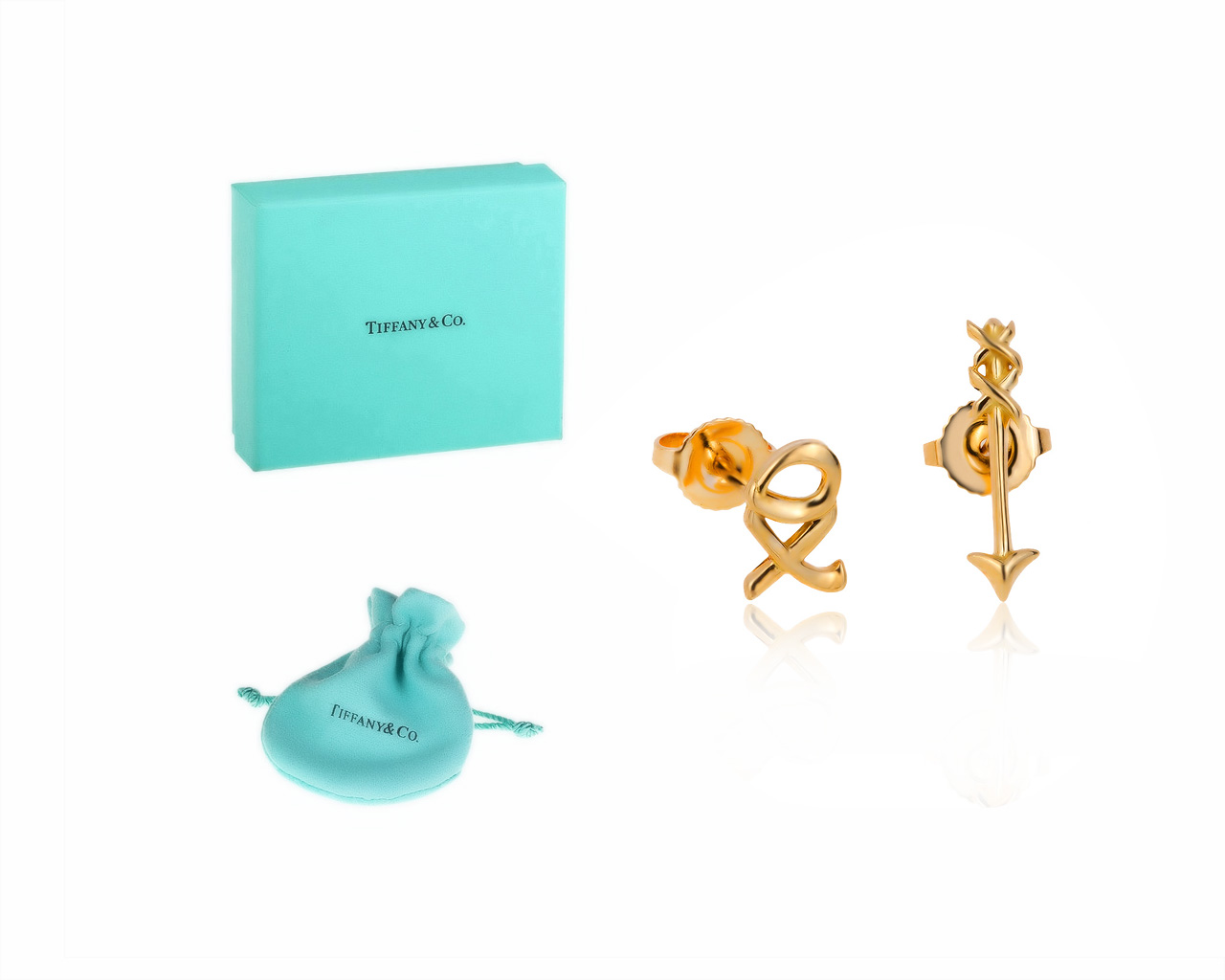 Оригинальные золотые серьги Tiffany&Co