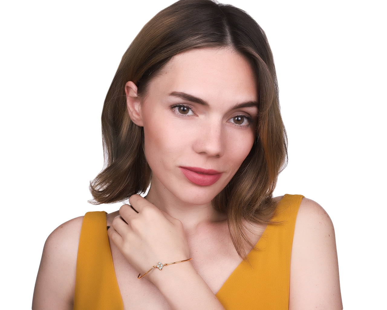 Оригинальный золотой браслет с бриллиантами 0.24ct Cartier Hindu Floral