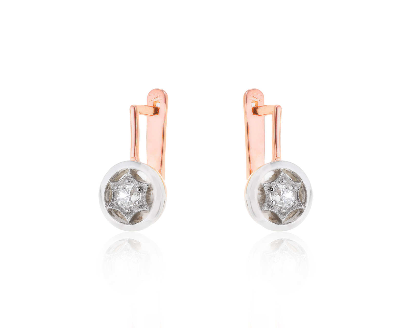 Винтажные золотые серьги с бриллиантами 0.28ct СССР