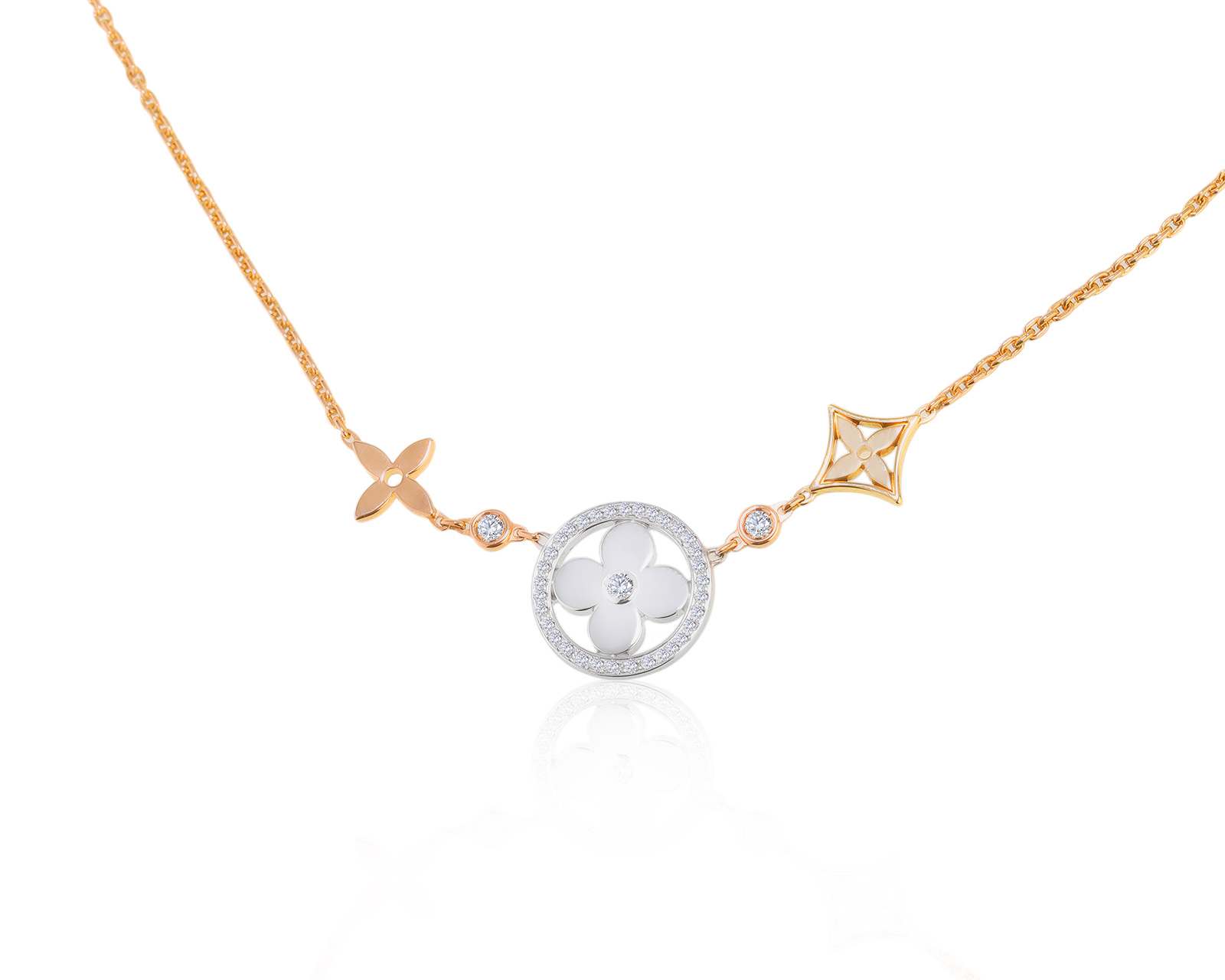 Оригинальное золотое колье Louis Vuitton Idylle Blossom 030622/3