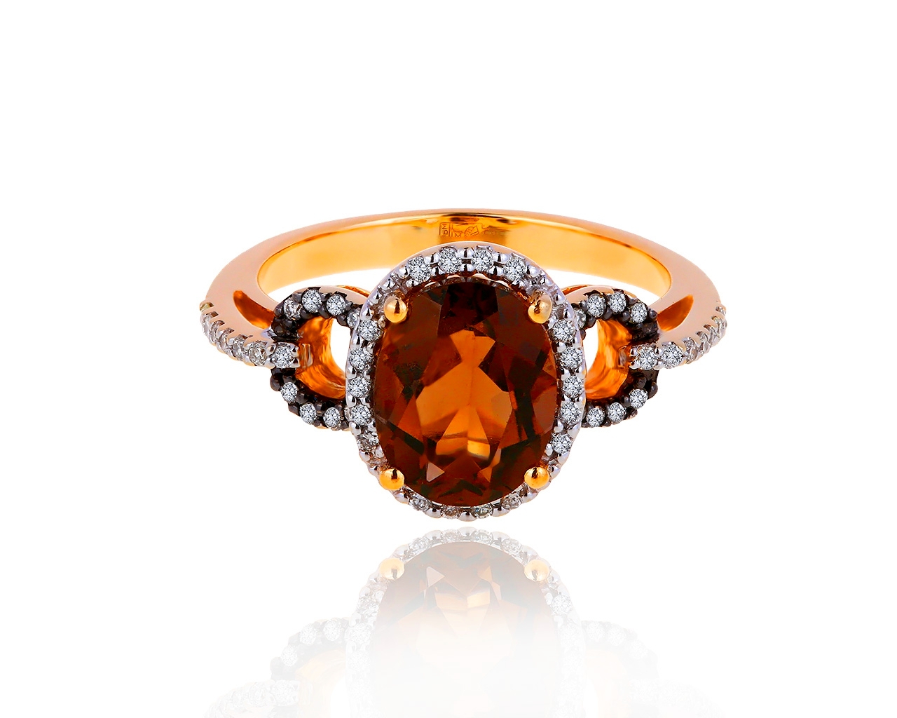 Прекрасное золотое кольцо с бриллиантами 0.22ct