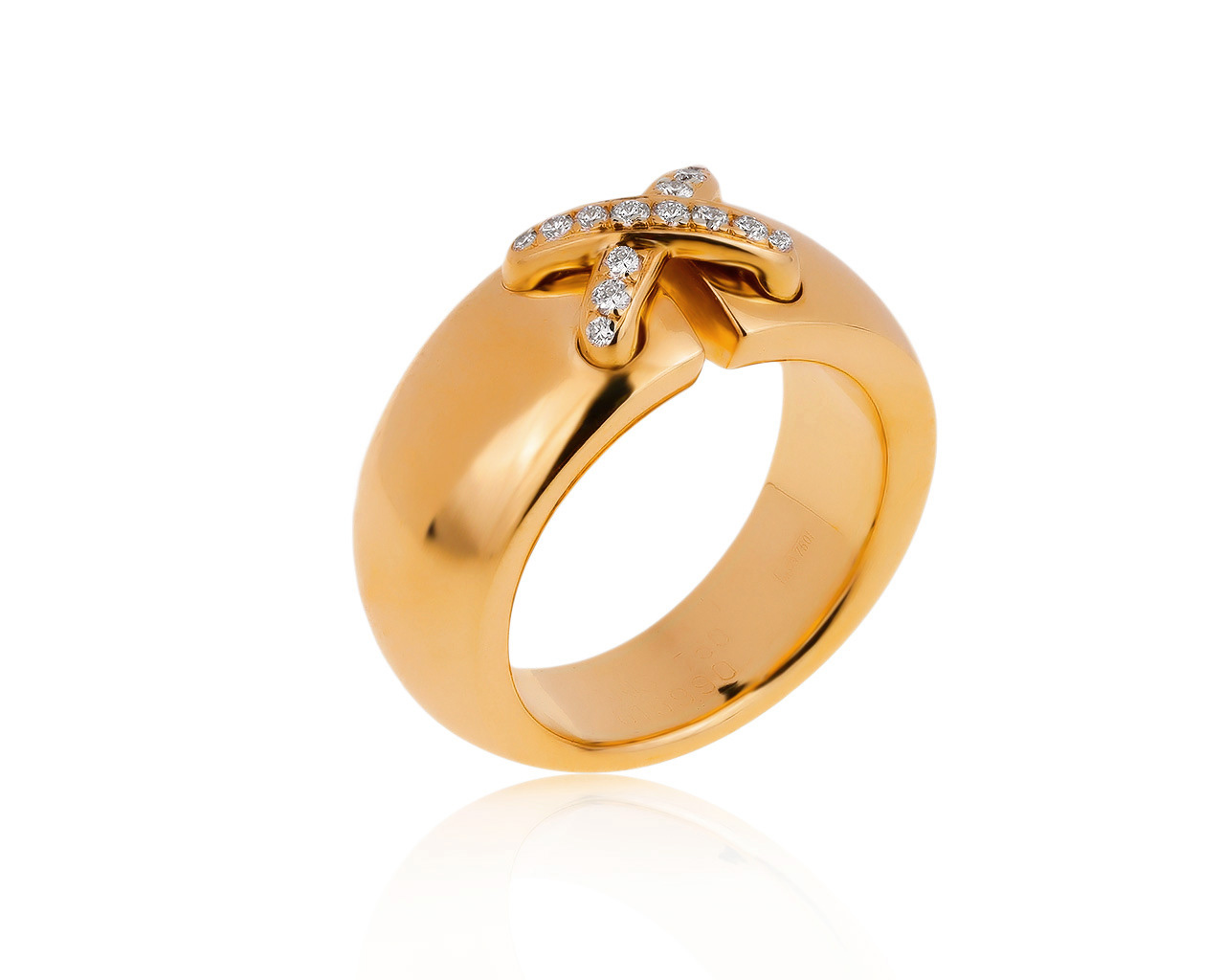Оригинальное золотое кольцо с бриллиантами 0.16ct Chaumet 150320/1