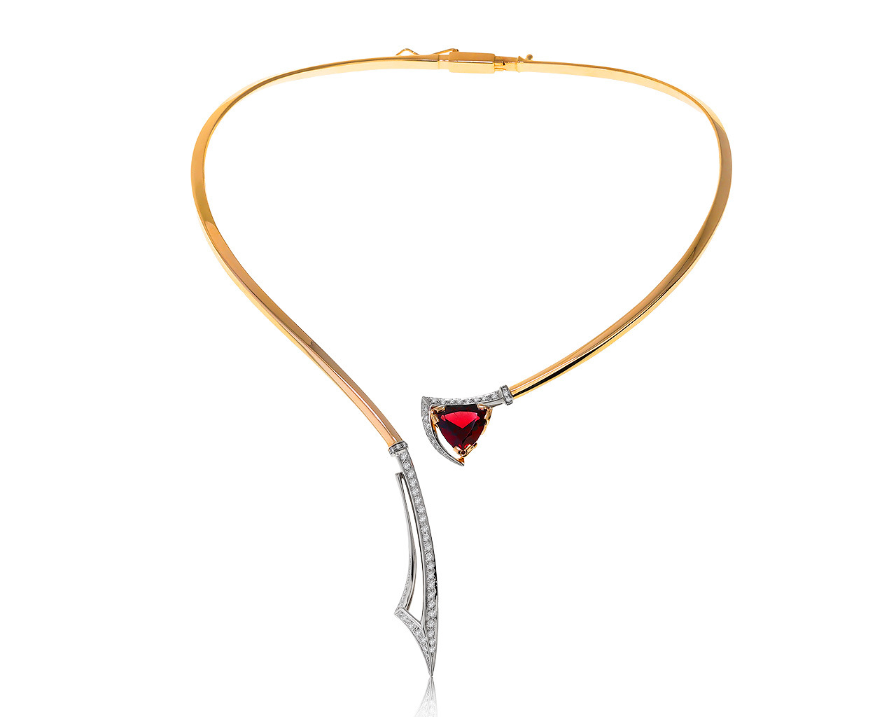 Великолепное золотое колье с гранатом 6.18ct 290121/5