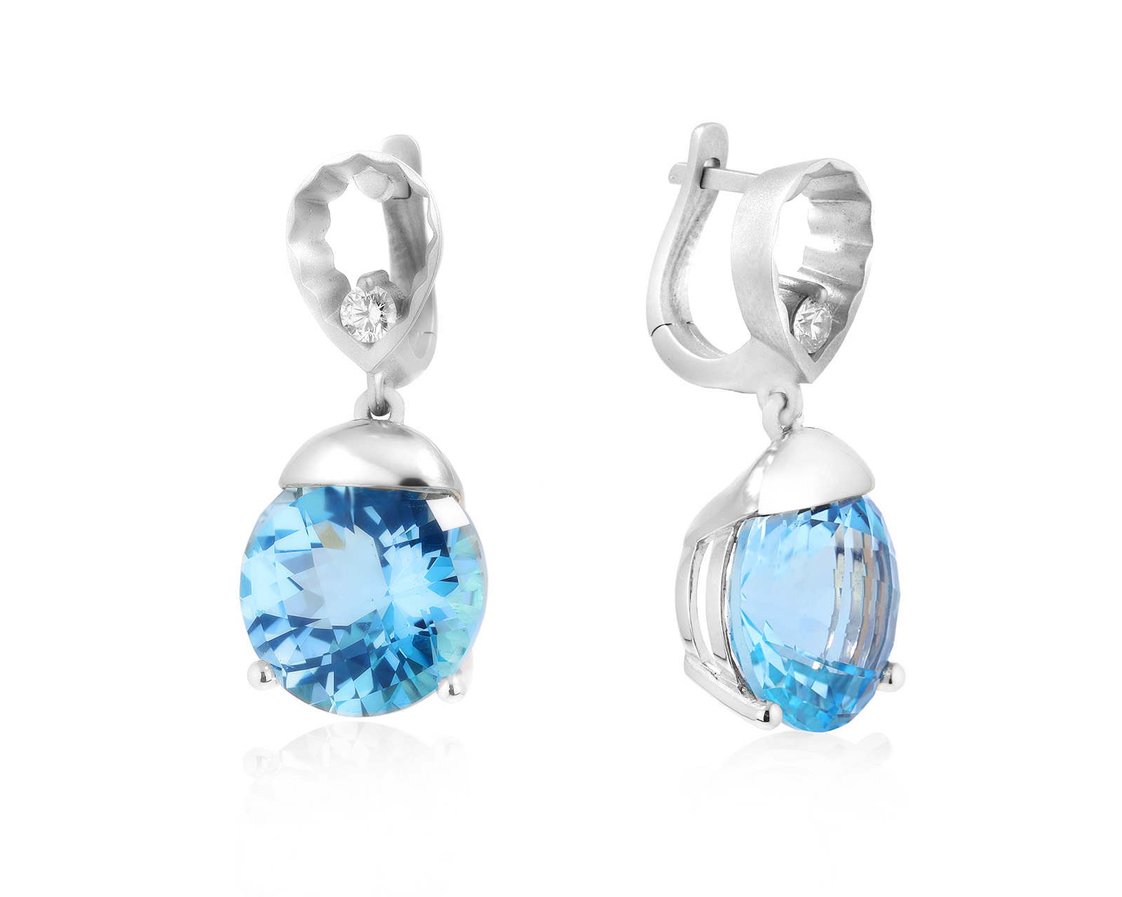 Золотые серьги с топазами 19.15ct и бриллиантами 0.19ct Evgeny Matveev 301224/Б84 Золотые серьги с топазами 19.15ct и бриллиантами 0.19ct Evgeny Matveev 301224/Б84