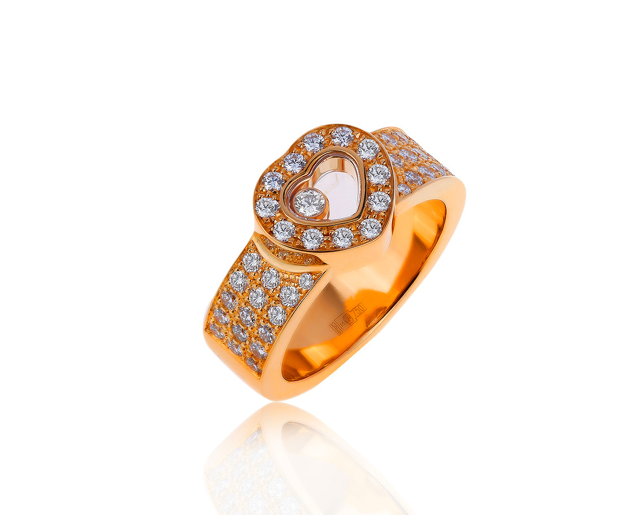 Оригинальное золотое кольцо с бриллиантами 0.74ct Chopard 041019/6