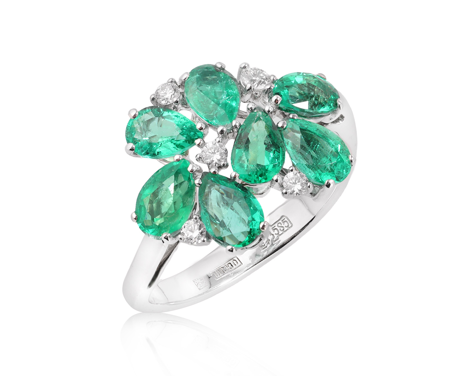 Оригинальное золотое кольцо с изумрудами 2.50ct Constantin Artmayer 050326/КМ327