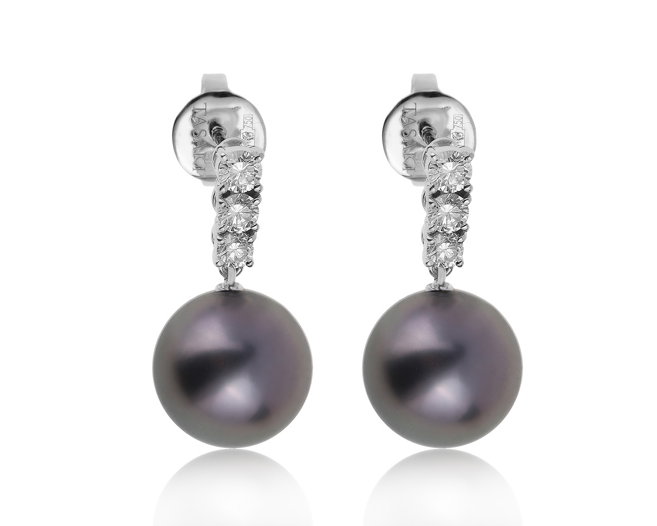 Оригинальные золотые серьги с жемчугом 11 мм Tasaki 007300/00