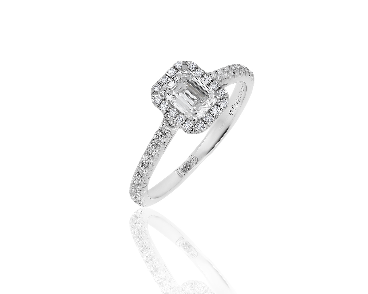 Оригинальное платиновое кольцо с бриллиантами 0.77ct Tiffany&Co 140819/12
