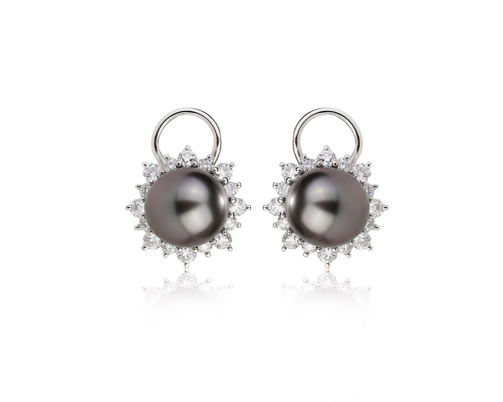 Оригинальные платиновые серьги с бриллиантами 1.66ct Mikimoto 200526/3