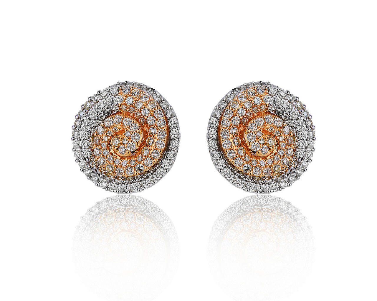 Роскошные золотые серьги с бриллиантами 1.92ct 250919/1