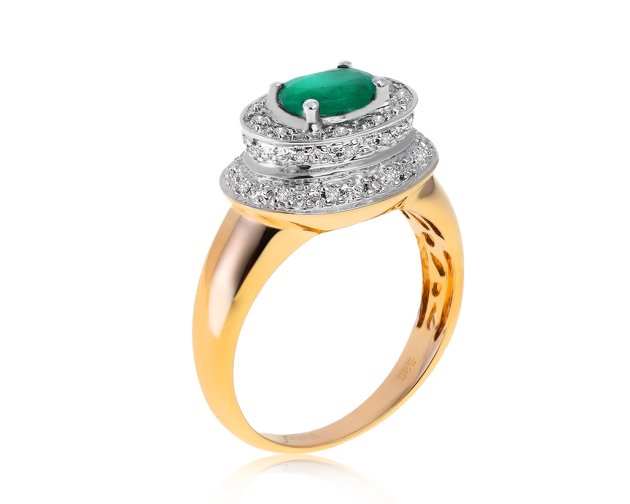Потрясающее золотое кольцо с изумрудом 0.52ct 140121/11