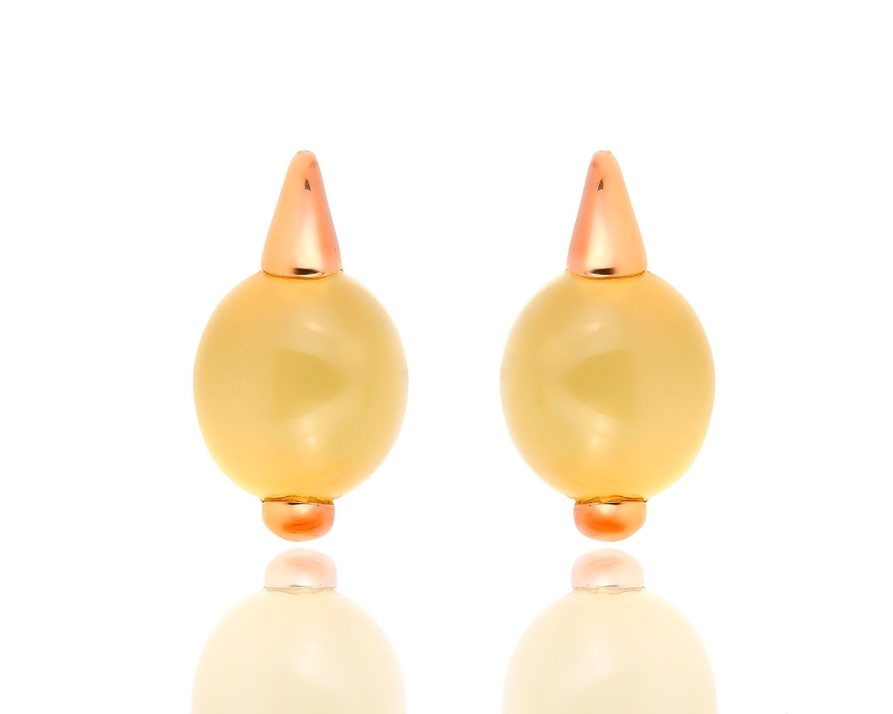 Нежные золотые серьги с халцедонами Pomellato Luna 220219/2