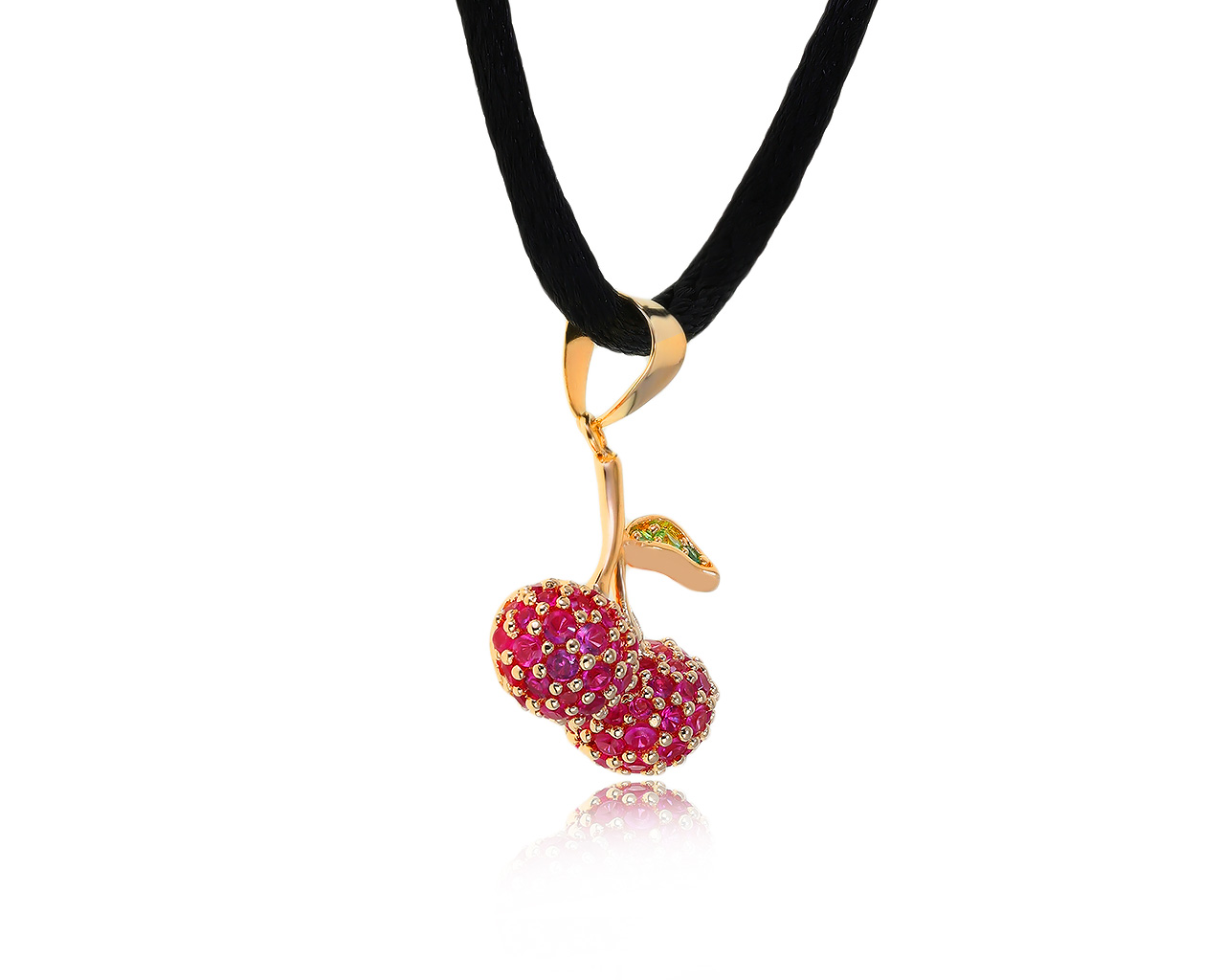 Красивый золотой кулон с сапфирами 0.90ct