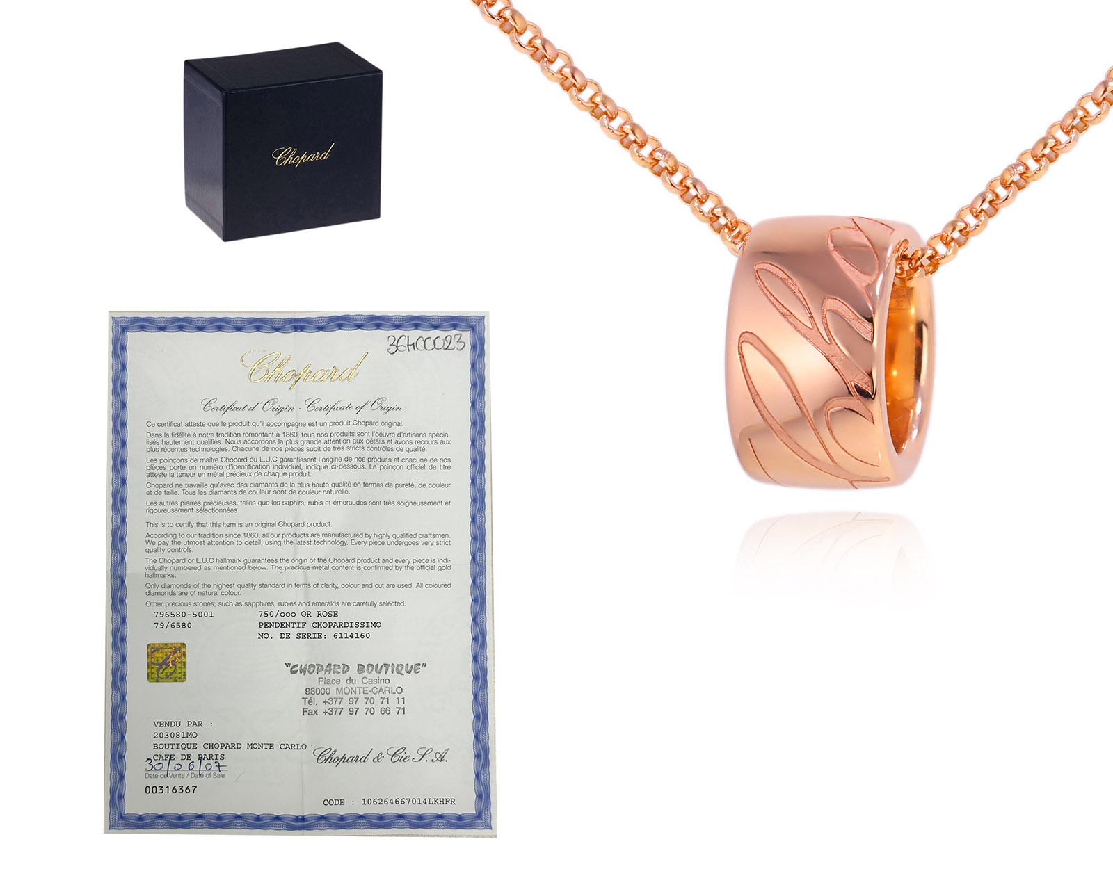 Оригинальный золотой кулон Chopard Chopadissimo