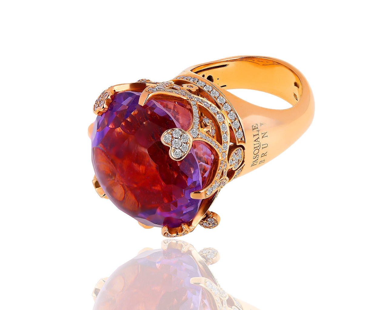 Золотое кольцо с аметистом и бриллиантами 1.60ct Pasquale Bruni 210918/8