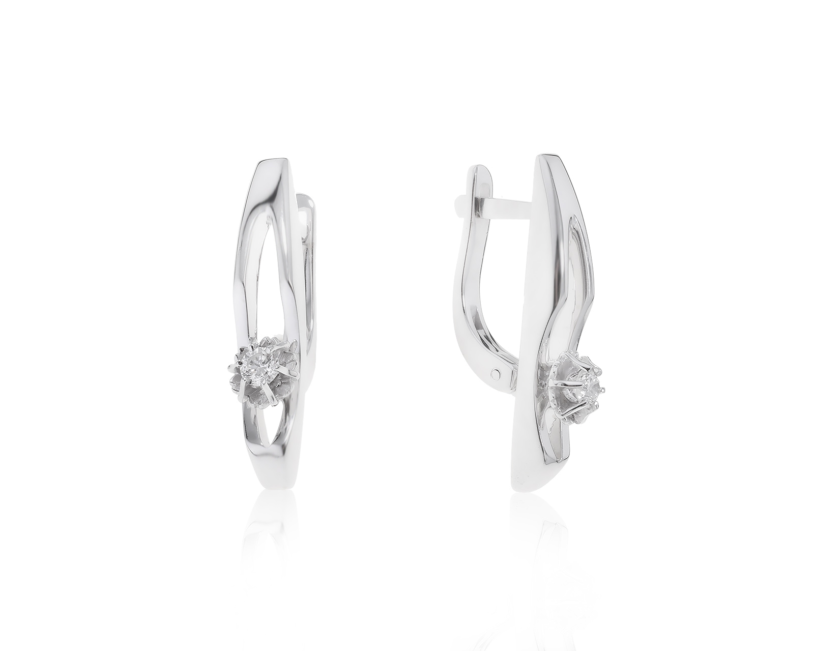 Чарующие золотые серьги с бриллиантами 0.12ct 050522/4