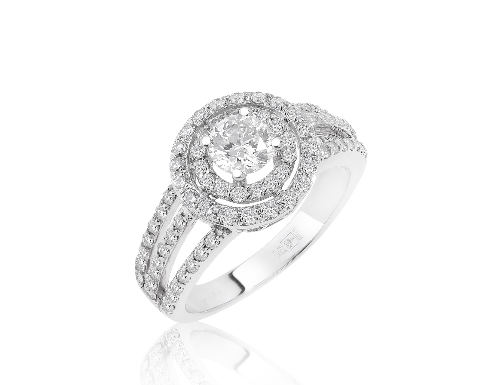 Стильное золотое кольцо с бриллиантами 1.36ct 090622/15