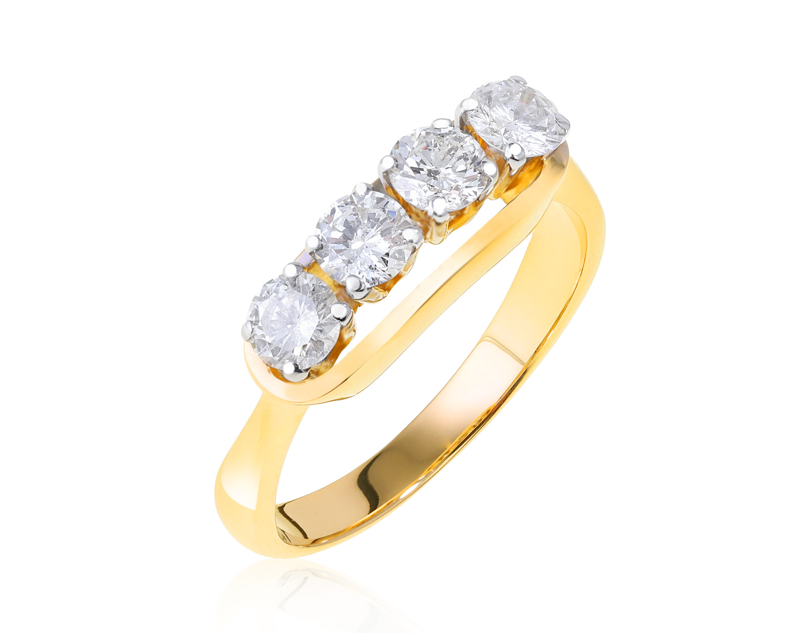 Праздничное золотое кольцо с бриллиантами 1.10ct СССР