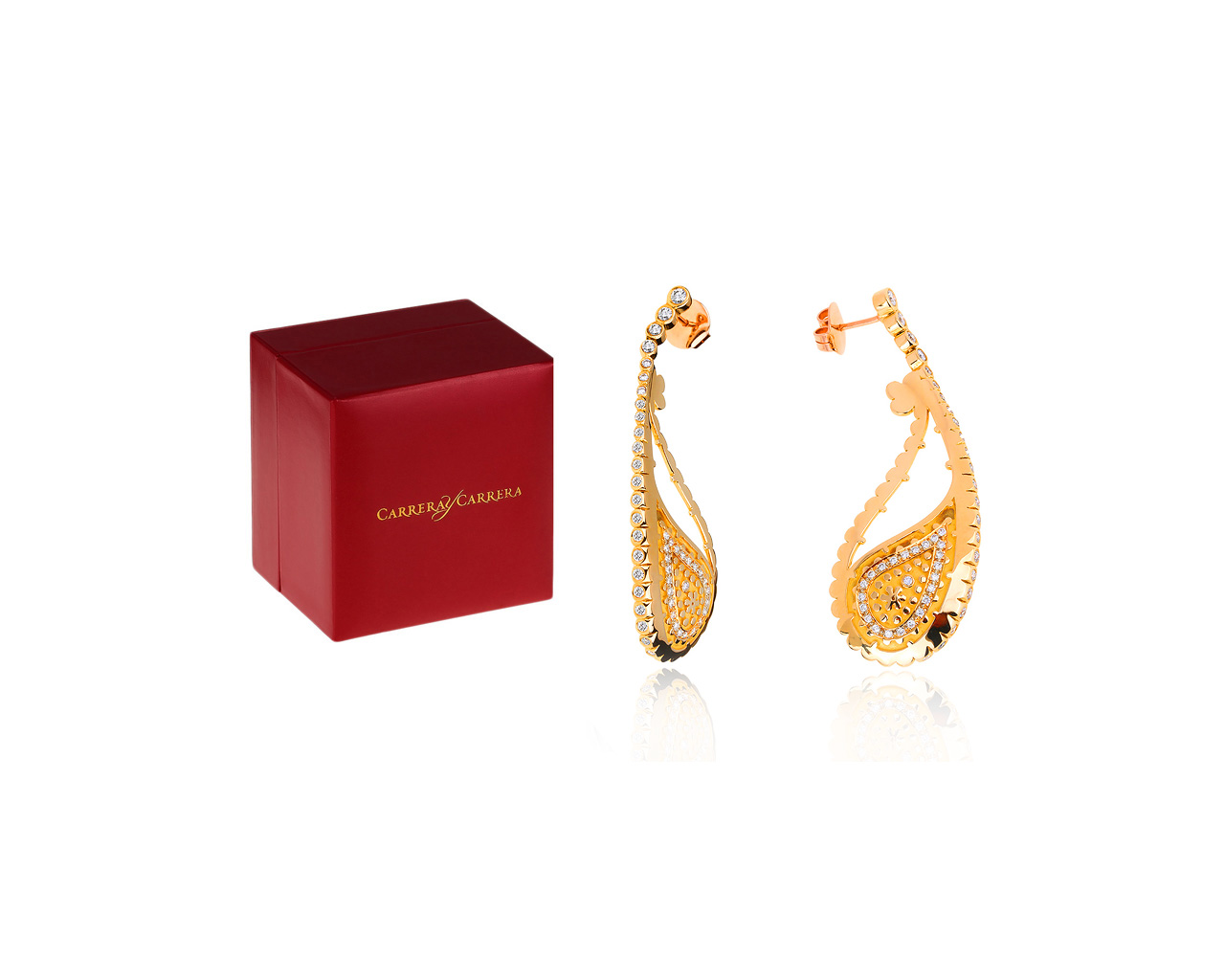 Золотые серьги с бриллиантами 1.30ct Carrera y Carrera Aqua